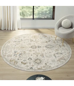 LR Home Miranda Cream MIRAN 6ft.6in. x 6ft.6in. Round Rug