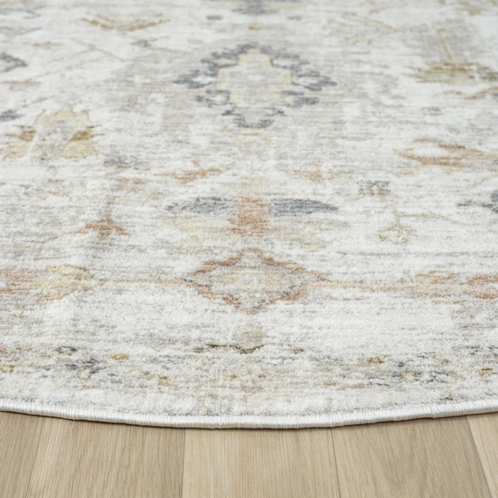 Rugs Town Cream MIRAN 6ft.6in. x 6ft.6in. Round Rug