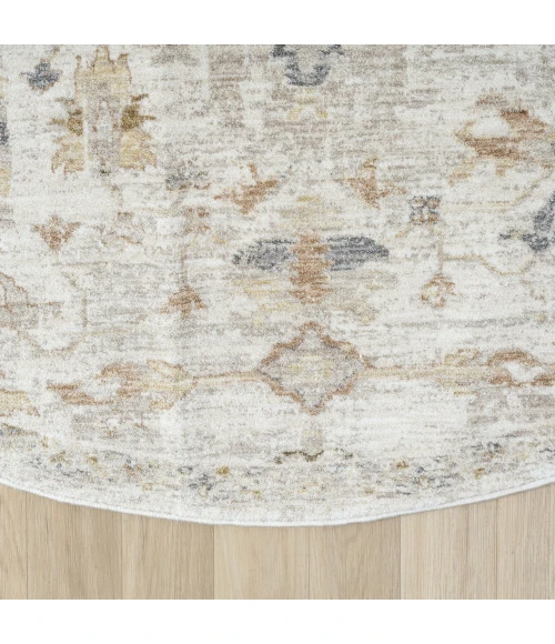 LR Home Miranda Cream MIRAN 6ft.6in. x 6ft.6in. Round Rug