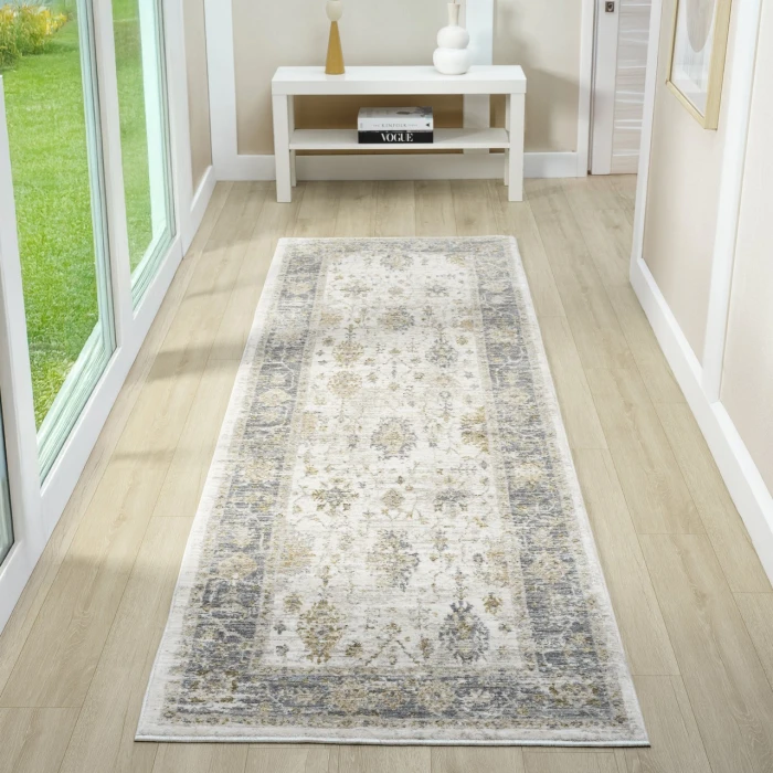 Rugs Town Ivory MIRAN 2ft.7in. x 7ft.10in. Runner Rug