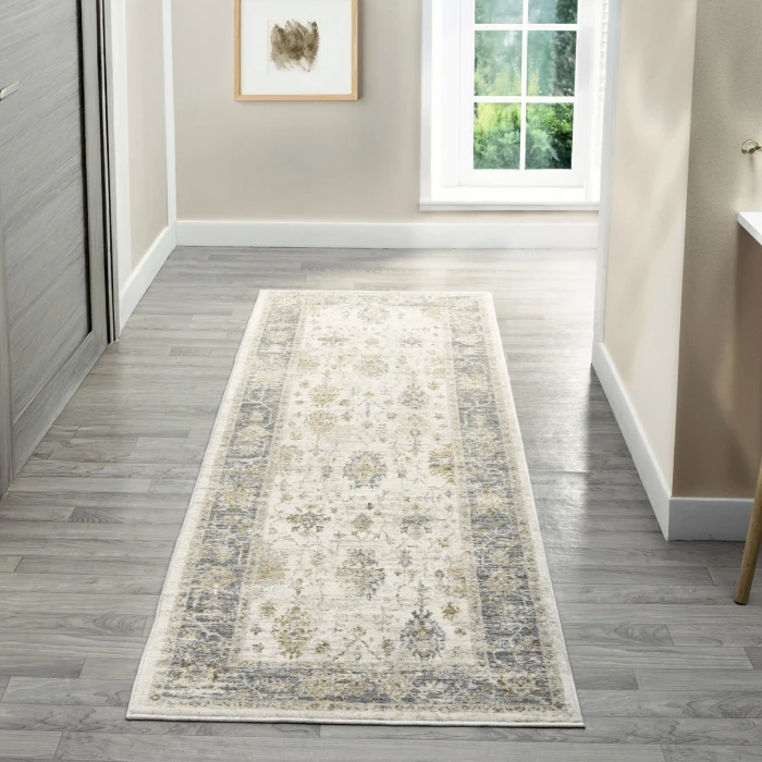 Rugs Town Ivory MIRAN 2ft.7in. x 7ft.10in. Runner Rug