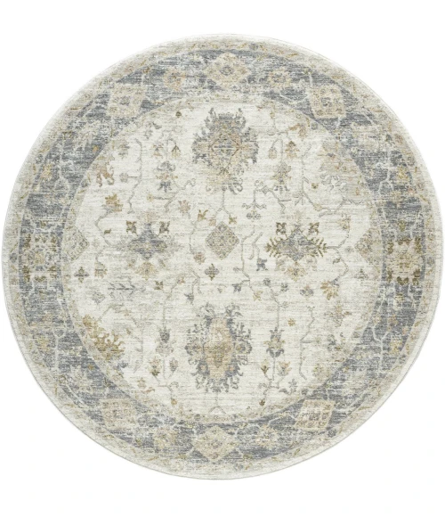 LR Home Miranda Ivory MIRAN 6ft.6in. x 6ft.6in. Round Rug