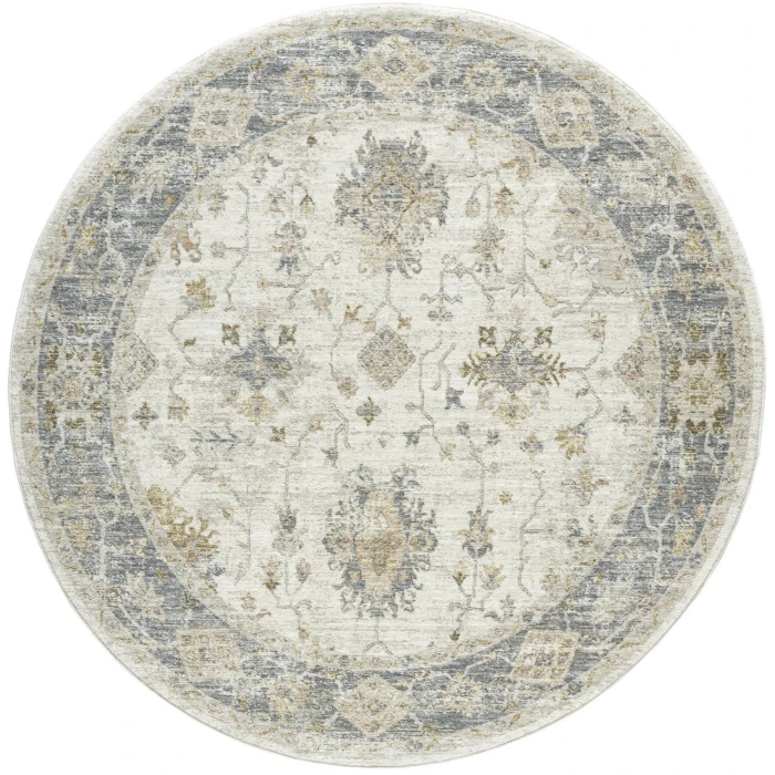 Rugs Town Ivory MIRAN 6ft.6in. x 6ft.6in. Round Rug