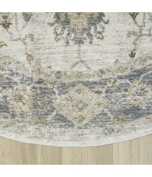 LR Home Miranda Ivory MIRAN 6ft.6in. x 6ft.6in. Round Rug