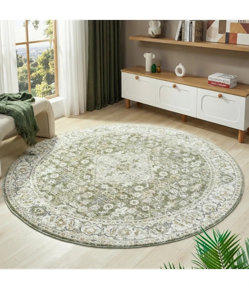 Rugs Town Miranda Green Fresnal 6ft.6in. Round Rug
