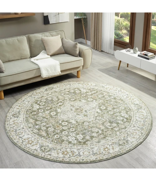 Rugs Town Miranda Green Fresnal 6ft.6in. Round Rug