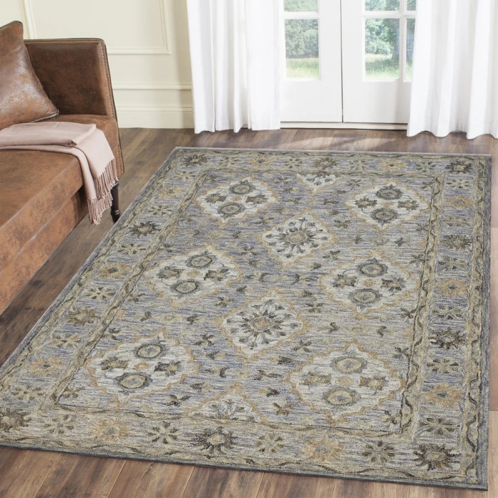 LR Home Modern Traditions 81285 Ice Blue 7'9" X 9'9 Rect. Rug