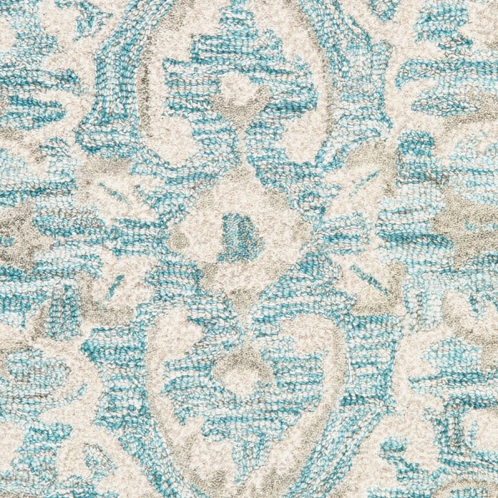 LR Home Modern Traditions 81288 Turquoise Gray 7'9" X 9'9 Rect. Rug