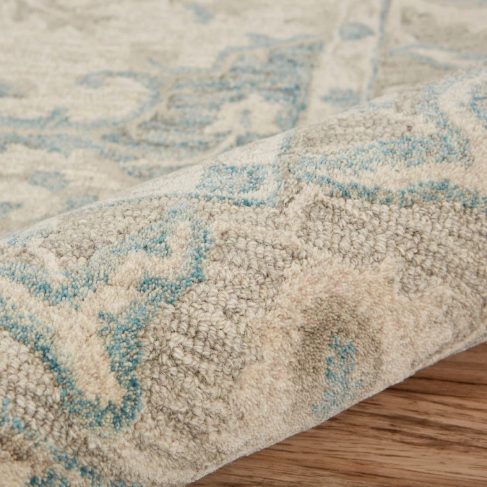 LR Home Modern Traditions 81288 Turquoise Gray 7'9" X 9'9 Rect. Rug