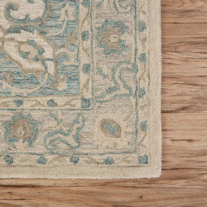 LR Home Modern Traditions 81288 Turquoise Gray 7'9" X 9'9 Rect. Rug
