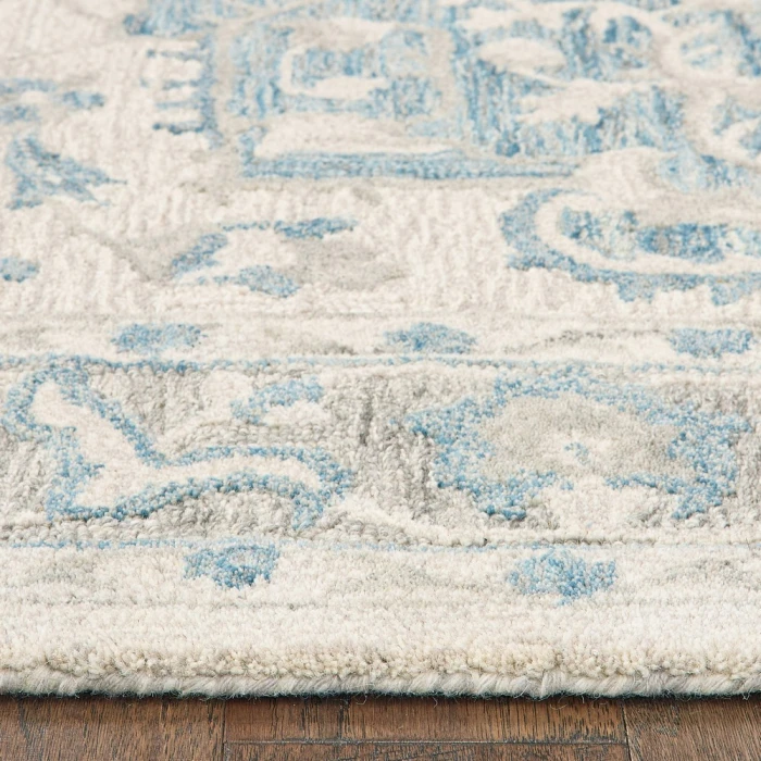 LR Home Modern Traditions 81288 Turquoise Gray 7'9" X 9'9 Rect. Rug