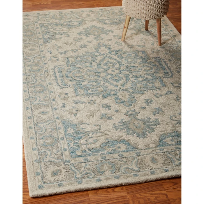 LR Home Modern Traditions 81288 Turquoise Gray 7'9" X 9'9 Rect. Rug