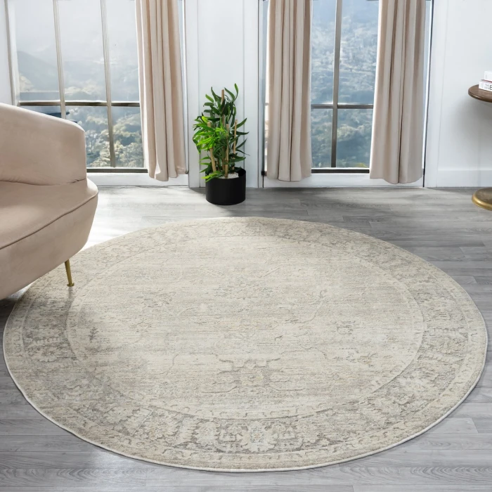 Rugs Town Beige MONAC 6ft. Round Rug