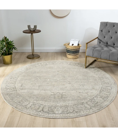 LR Home Monaco Beige MONAC 6ft. Round Rug