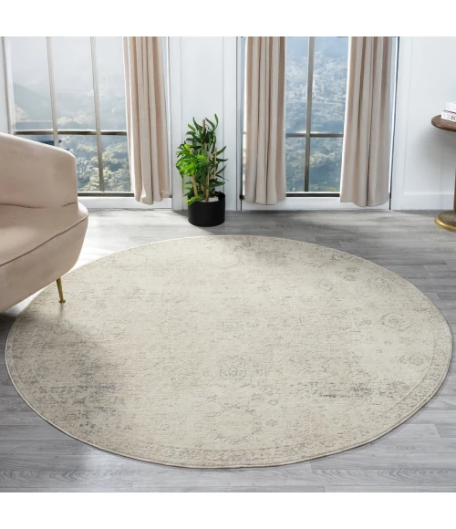 LR Home Monaco Beige MONAC 6ft. Round Rug