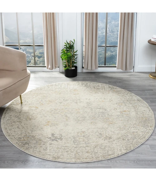LR Home Monaco Ivory MONAC 6ft. Round Rug