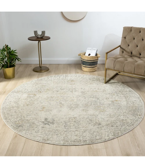 LR Home Monaco Ivory MONAC 6ft. Round Rug