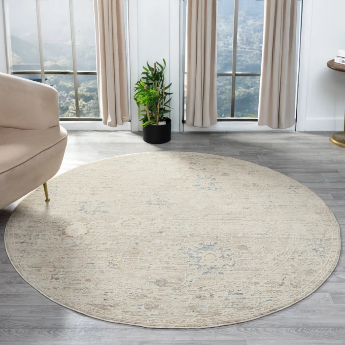 Rugs Town Beige MONAC 6ft. Round Rug