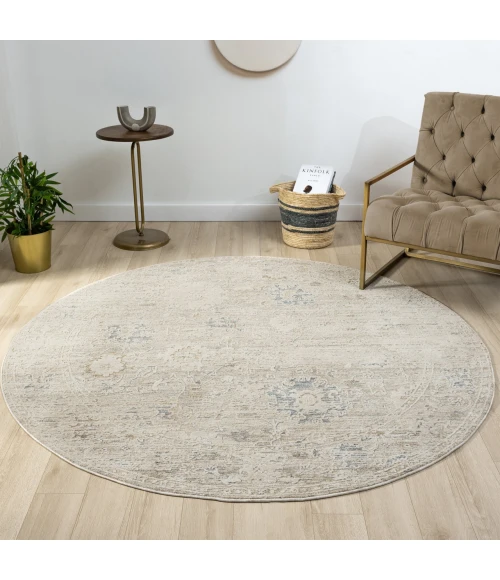 LR Home Monaco Beige MONAC 6ft. Round Rug
