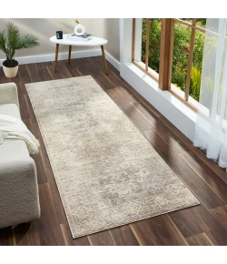 Rugs Town 82720 Beige/Stone Blue 2ft.7in. x 8ft. Rect. Rug