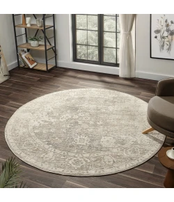 Rugs Town 82720 Beige/Stone Blue 6ft. Roundt. Rug