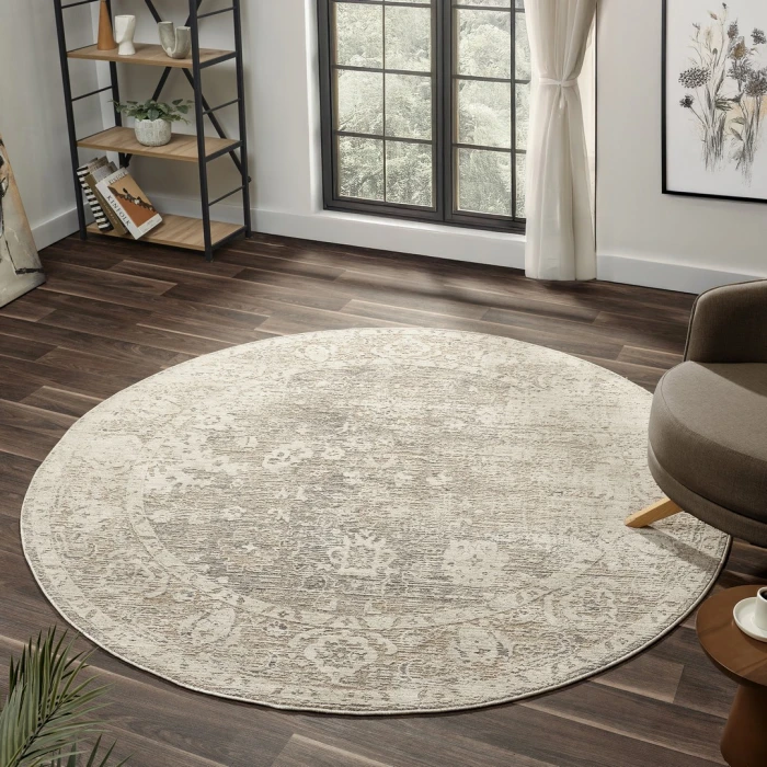 Rugs Town Beige Myrren 6ft. Roundt. Rug