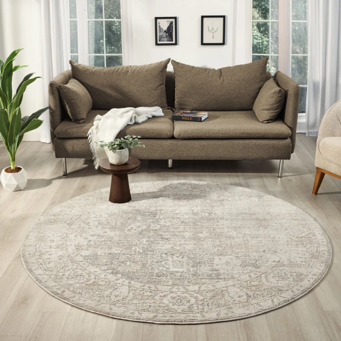 Rugs Town Beige Myrren 6ft. Roundt. Rug