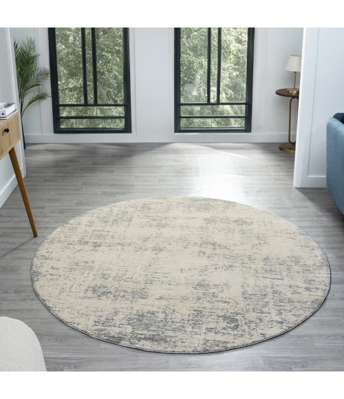 LR Home Monaco Ivory MONAC 6ft. Round Rug