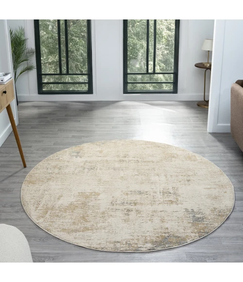 LR Home Monaco Beige MONAC 6ft. Round Rug