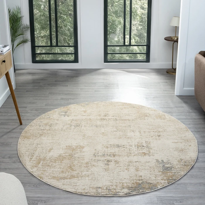 LR Home Monaco Beige MONAC 6ft. Round Rug