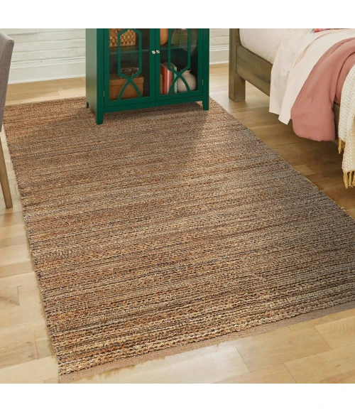 LR Home Natural Fiber Natural Jute 03302 10 ft. X 14 ft. Square Rug