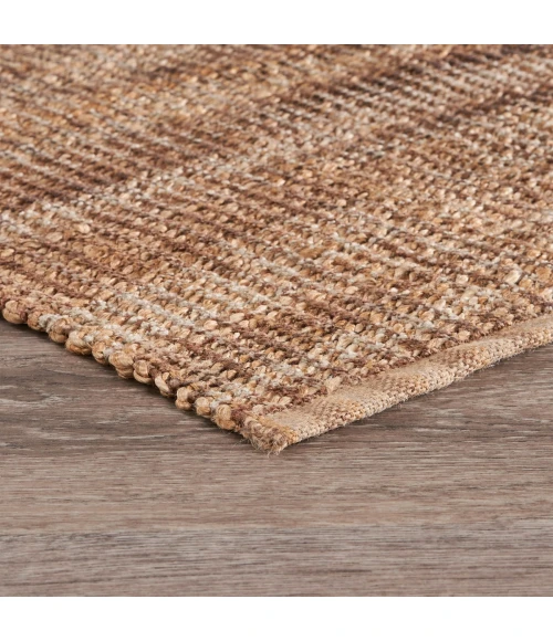 LR Home Natural Fiber Natural Jute/Rust 03305 7 ft. 9 in. X 9 ft. 9 in. Rect. Rug