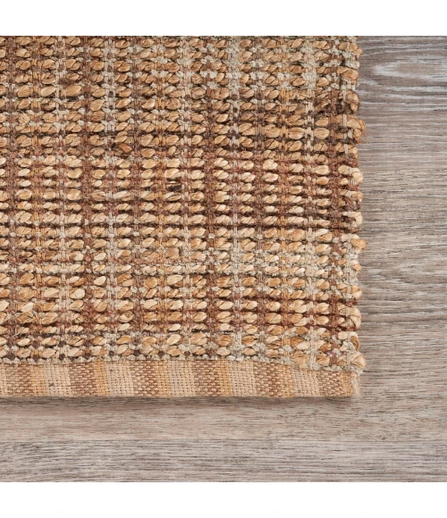 LR Home Natural Fiber Natural Jute/Rust 03305 7 ft. 9 in. X 9 ft. 9 in. Rect. Rug