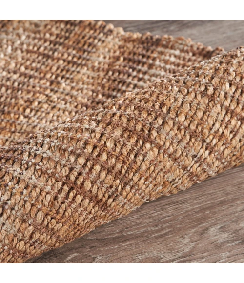 LR Home Natural Fiber Natural Jute/Rust 03305 7 ft. 9 in. X 9 ft. 9 in. Rect. Rug