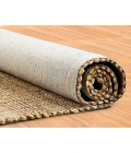 LR Home Natural Fiber Natural Jute/Rust 03305 7 ft. 9 in. X 9 ft. 9 in. Rect. Rug