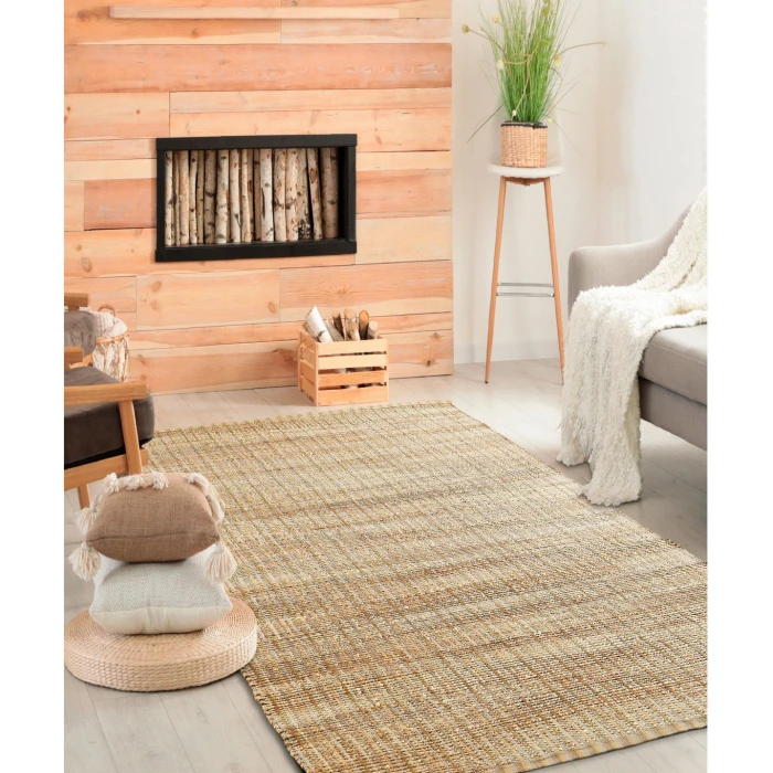 Rugs Town Fiber Natural Jute/Rust 3305 9 ft. X 12 ft. Rect. Rug