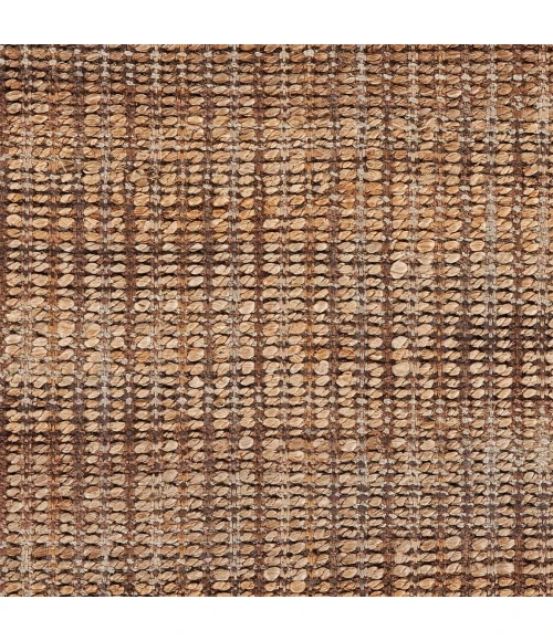 LR Home Natural Fiber Natural Jute/Rust 03305 7 ft. 9 in. X 9 ft. 9 in. Rect. Rug
