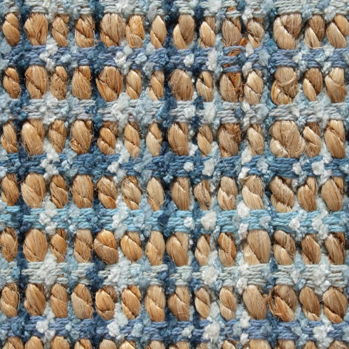 LR Home Natural Fiber Tan/Light Blue/Medium Blue 03305 5 ft. X 7 ft. 9 in. Rect. Rug