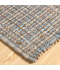 LR Home Natural Fiber Tan/Light Blue/Medium Blue 03305 5 ft. X 7 ft. 9 in. Rect. Rug