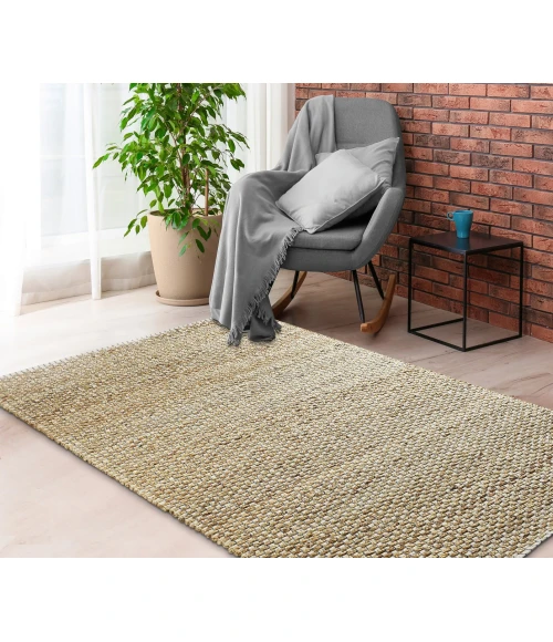 LR Home Natural Fiber Natural/Indigo 03311 7 ft. 9 in. X 9 ft. 9 in. Rect. Rug