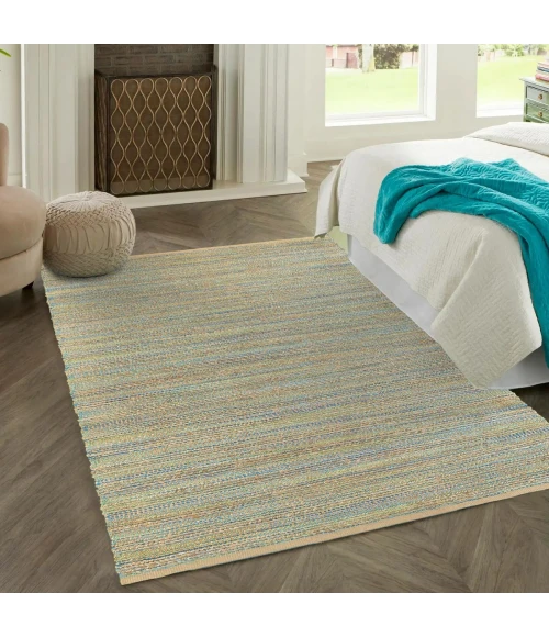 LR Home Natural Fiber Tan/Blue/Green 03313 10 ft. X 14 ft. Rect. Rug