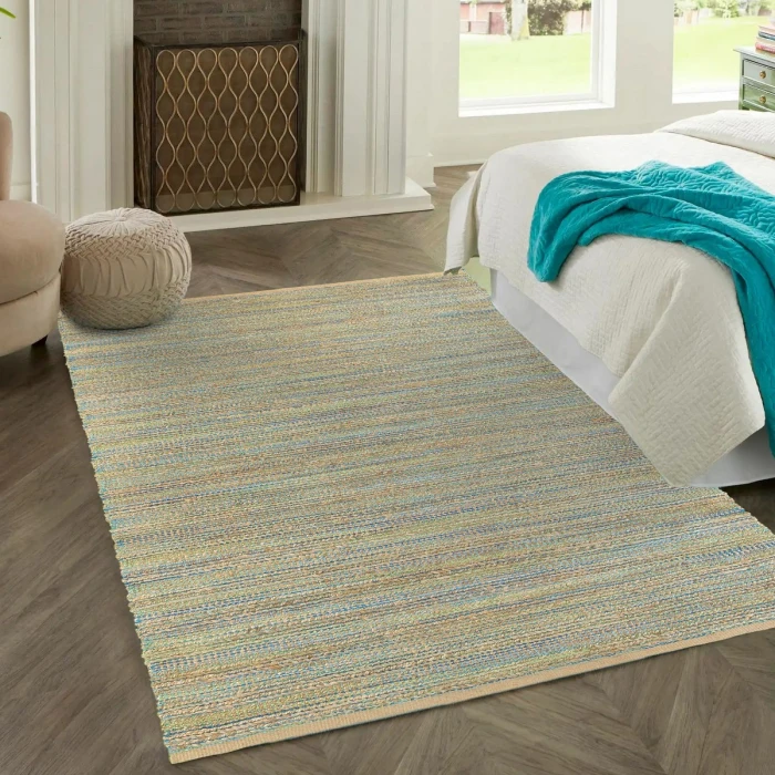 Rugs Town Fiber Tan/Blue/Green 3313 10 ft. X 14 ft. Rect. Rug