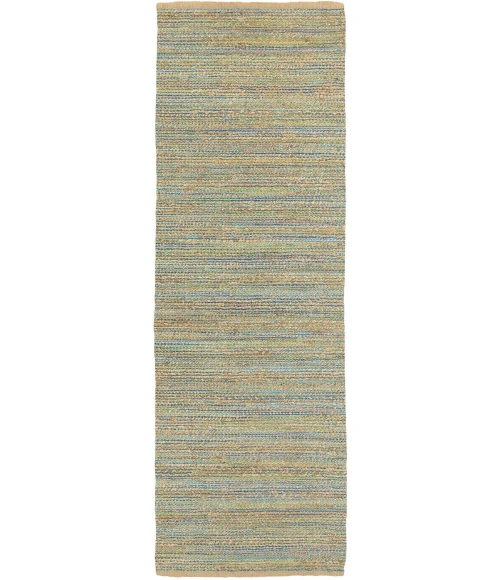 LR Home Natural Fiber Tan/Blue/Green 03313 2 ft. 6 in. X 7 ft. 9 in. Rect. Rug