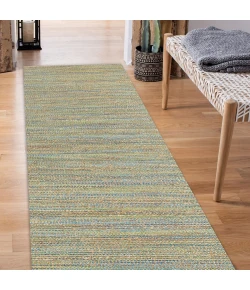 LR Home Natural Fiber Tan/Blue/Green 03313 2 ft. 6 in. X 7 ft. 9 in. Rect. Rug