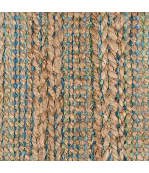LR Home Natural Fiber Tan/Blue/Green 03313 10 ft. X 14 ft. Rect. Rug