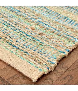 Nathalia NAT-AJ Tan/Blue/Green 2 ft. 6 in. x 7 ft. 9 in. Runner Rug