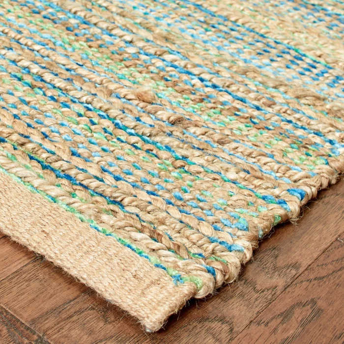 Rugs Town Fiber Tan/Blue/Green 3313 10 ft. X 14 ft. Rect. Rug