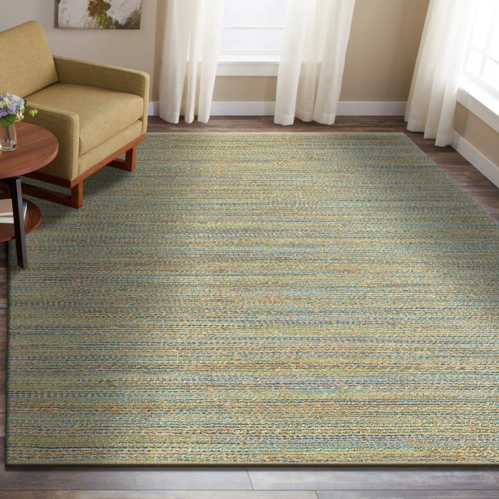 Rugs Town Fiber Tan/Blue/Green 3313 10 ft. X 14 ft. Rect. Rug