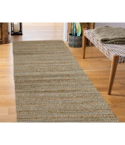 Nathalia NAT-AJ Tan/Teal/Gray 2 ft. 6 in. x 7 ft. 9 in. Runner Rug
