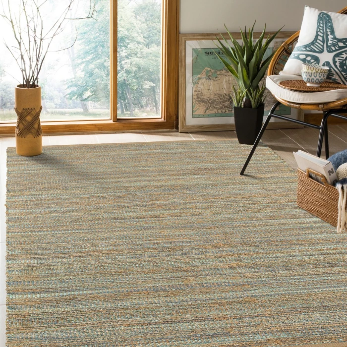 LR Home Natural Fiber Blue NATUR 9ft. x 12ft. Rectangle Rug